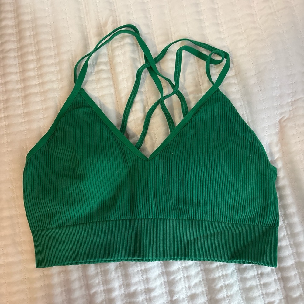 Aerie Emerald Strappy Sports Bra